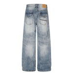 Constructed Decorative Pocket Relaxed Fit Jeans