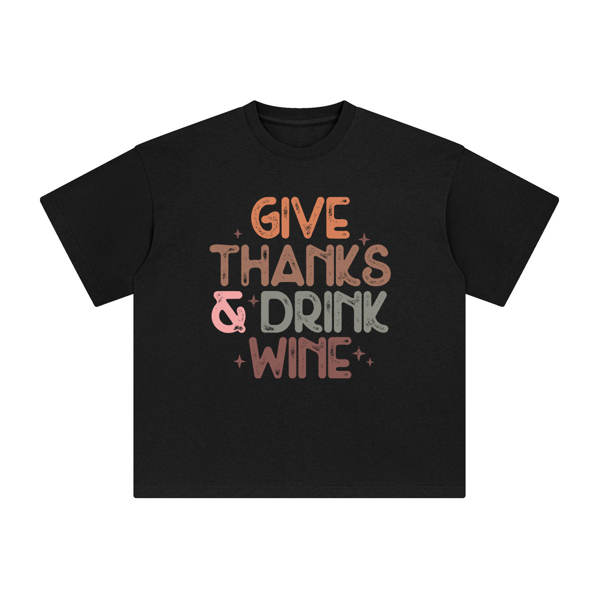 Give Thanks & Drink Wine Graphic Tee-INNBLAC Fashion Apparel