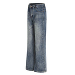 Men's Mid-Rise Straight-Leg Washed Denim Pants â€?Vintage Casual