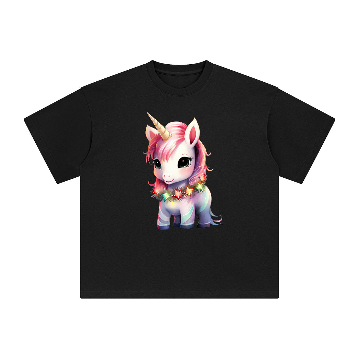 Pastel Christmas Baby Unicorn Graphic Tee-INNBLAC Fashion Apparel