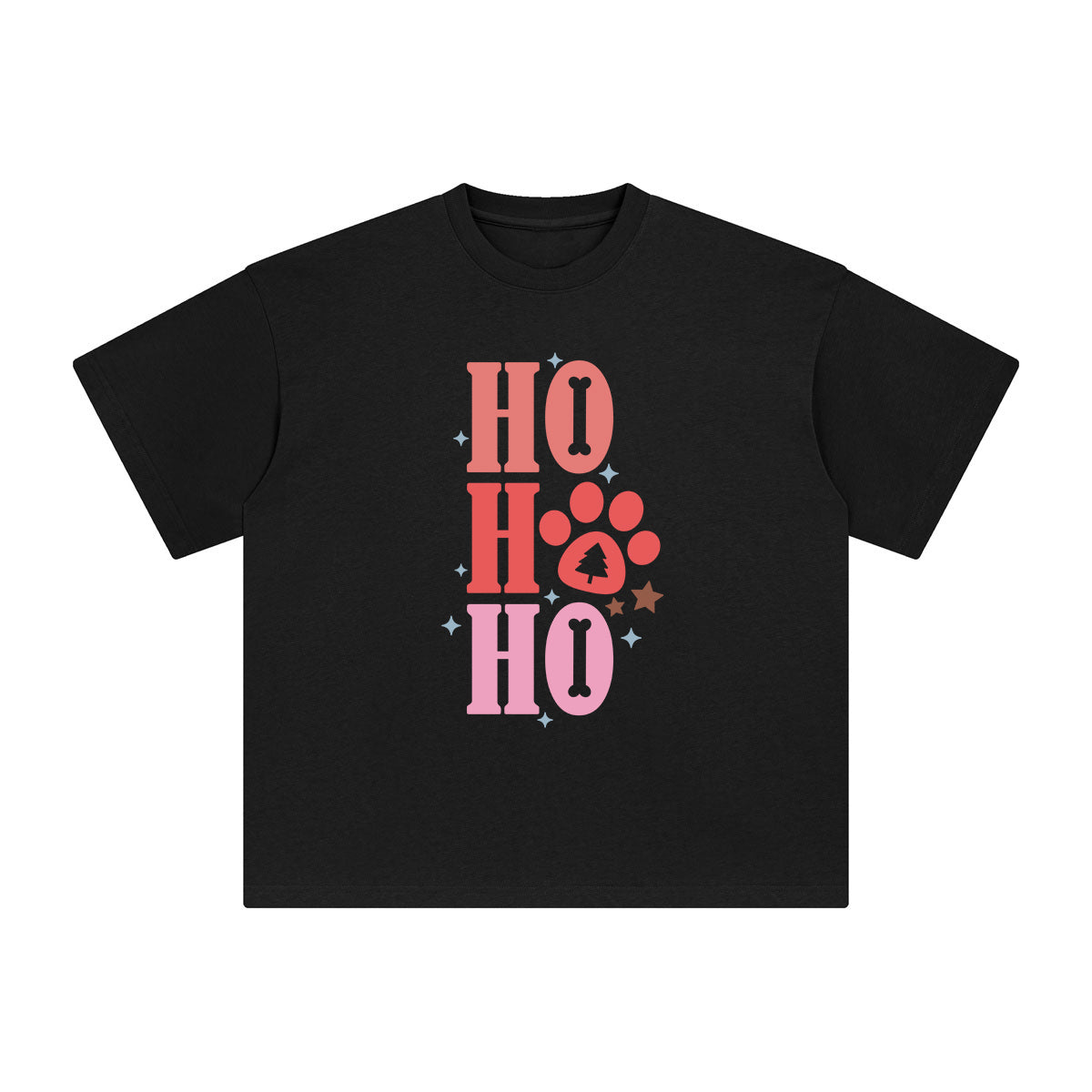 Christmas Dog Paw Graphic Tee-INNBLAC Fashion Apparel