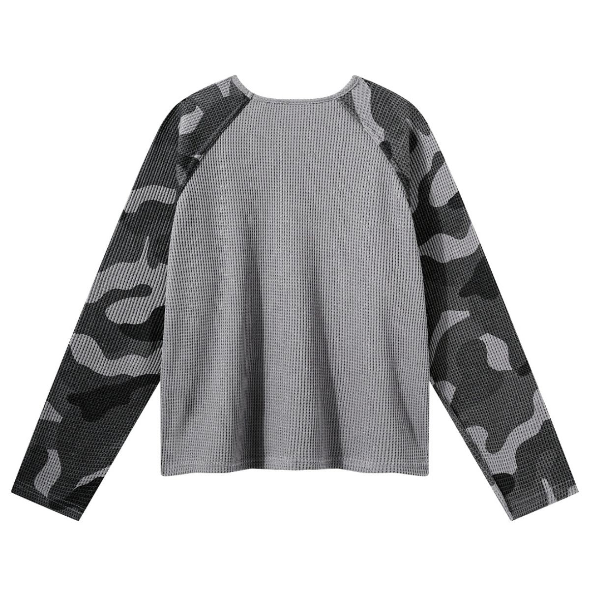 Reversible Double-Sided Waffle Camo Long Sleeve Shirt