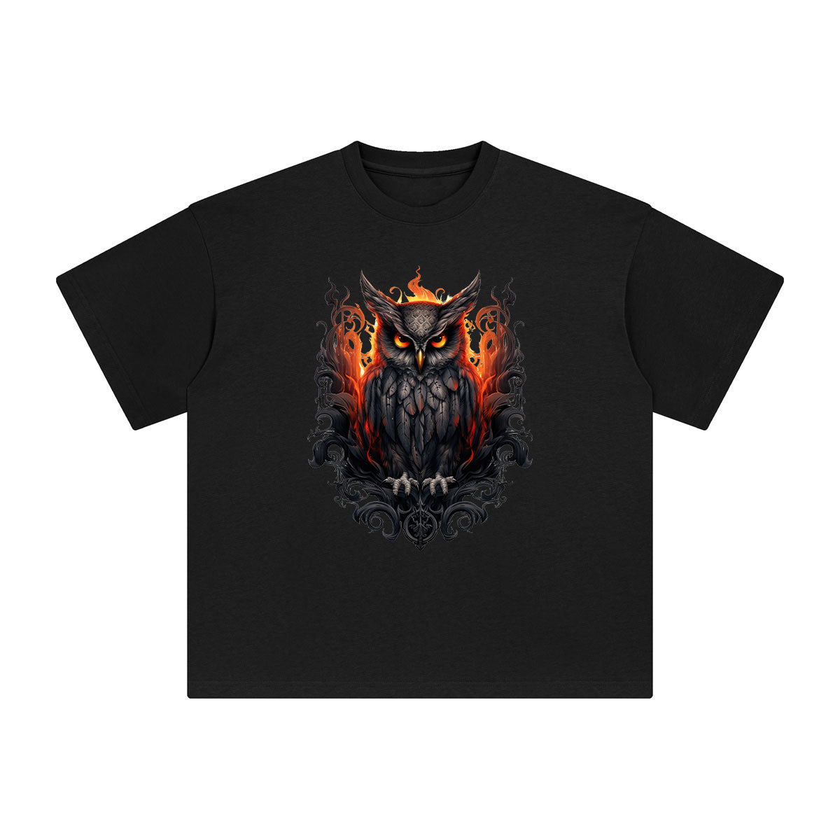 Gothic Owl Graphic Tee-INNBLAC Fashion Apparel