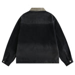 Retro Lace Patchwork Angel Pattern Casual Denim Jacket