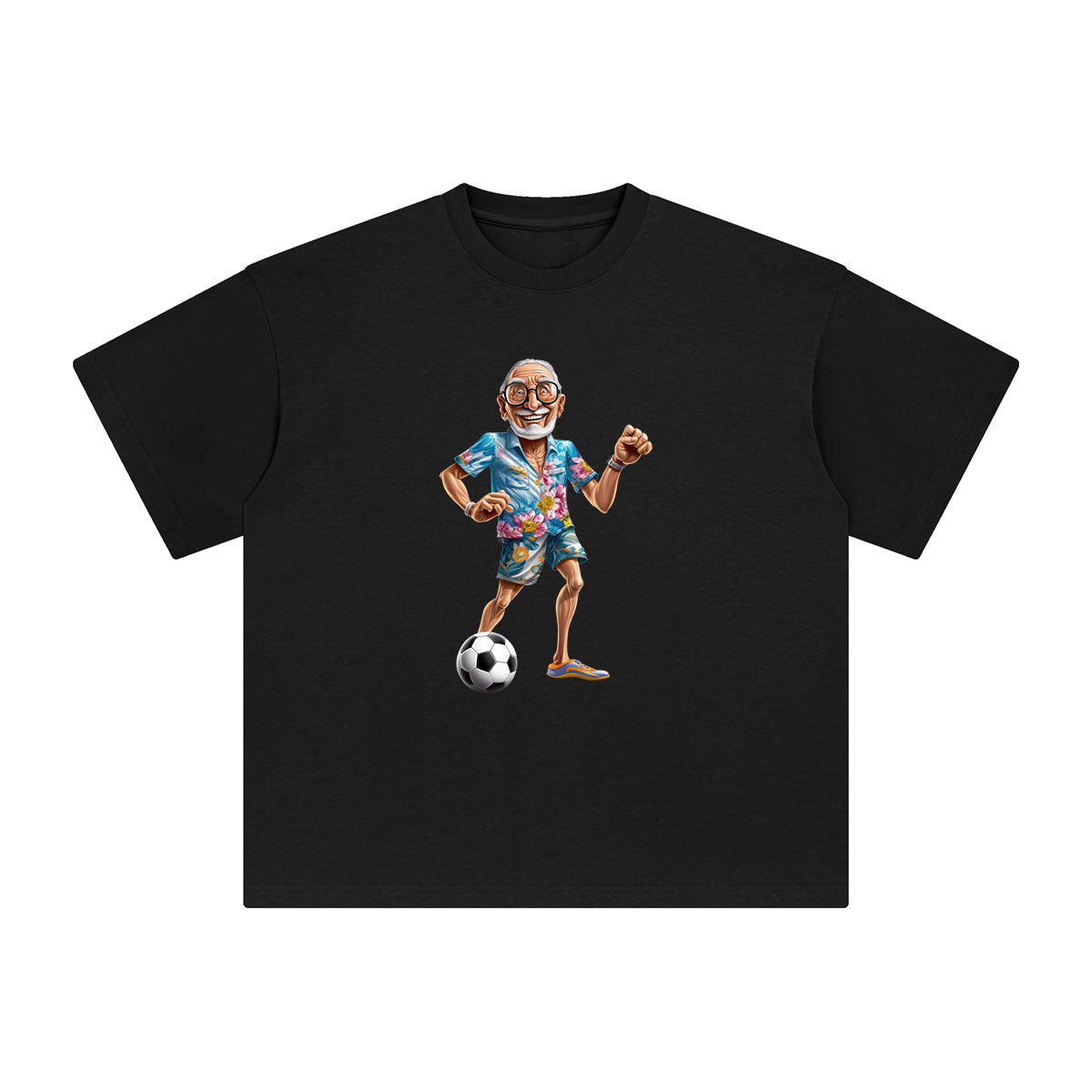Grandpa Playing Soccer Graphic Tee-INNBLAC Fashion Apparel