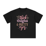 Thick Thighs Pretty Eyes Graphic Tee-INNBLAC Fashion Apparel