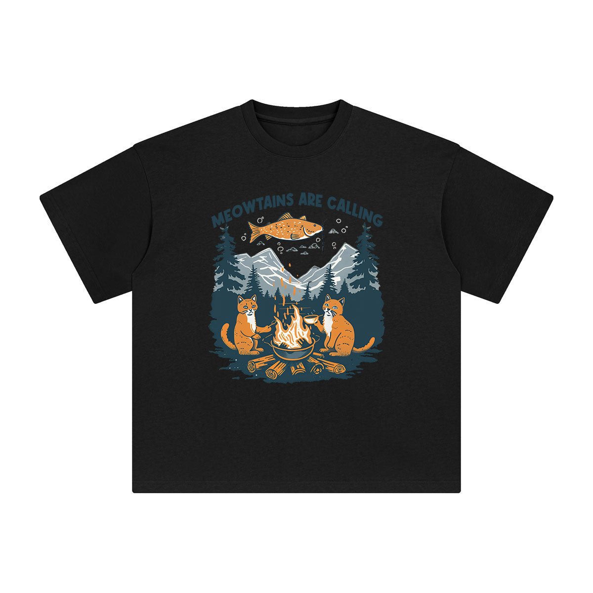 Meowtains Are Calling Graphic Tee-INNBLAC Fashion Apparel