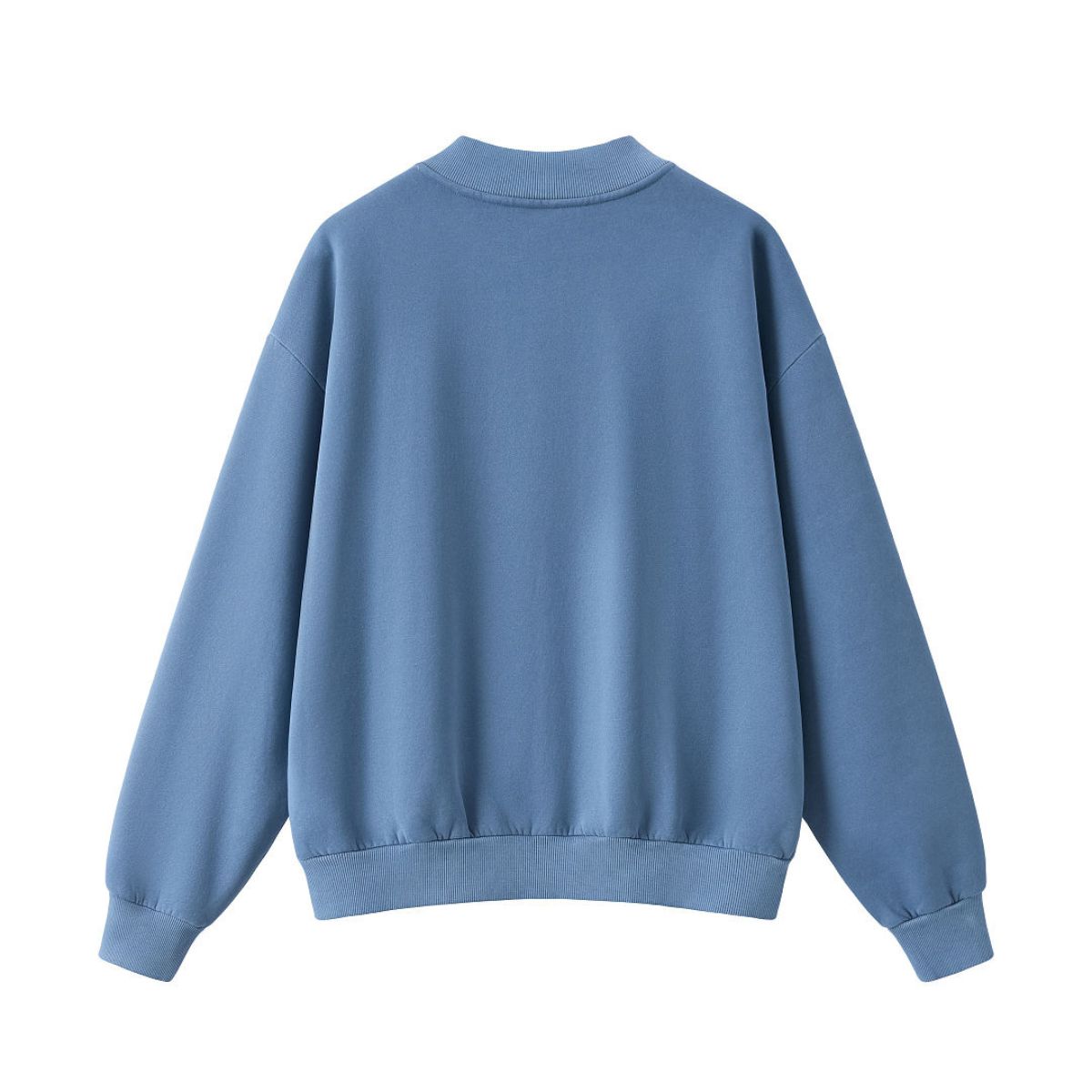Washed Overdye Half‑Zip Metal Zipper Crew Neck Sweatshirt