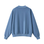 Washed Overdye Half‑Zip Metal Zipper Crew Neck Sweatshirt