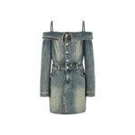 Women's Off-Shoulder Denim Mini Dress