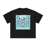 Beautiful Skeleton & Wine Graphic Tee-INNBLAC Fashion Apparel