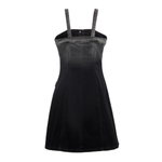 Washed Denim Button-Front Mini Dress