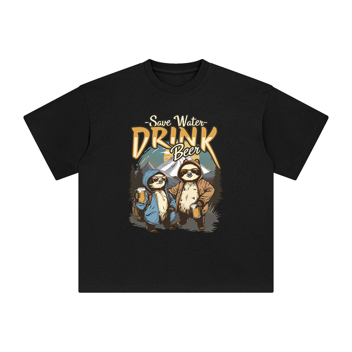 Save Water Drink Beer Graphic Tee-INNBLAC Fashion Apparel