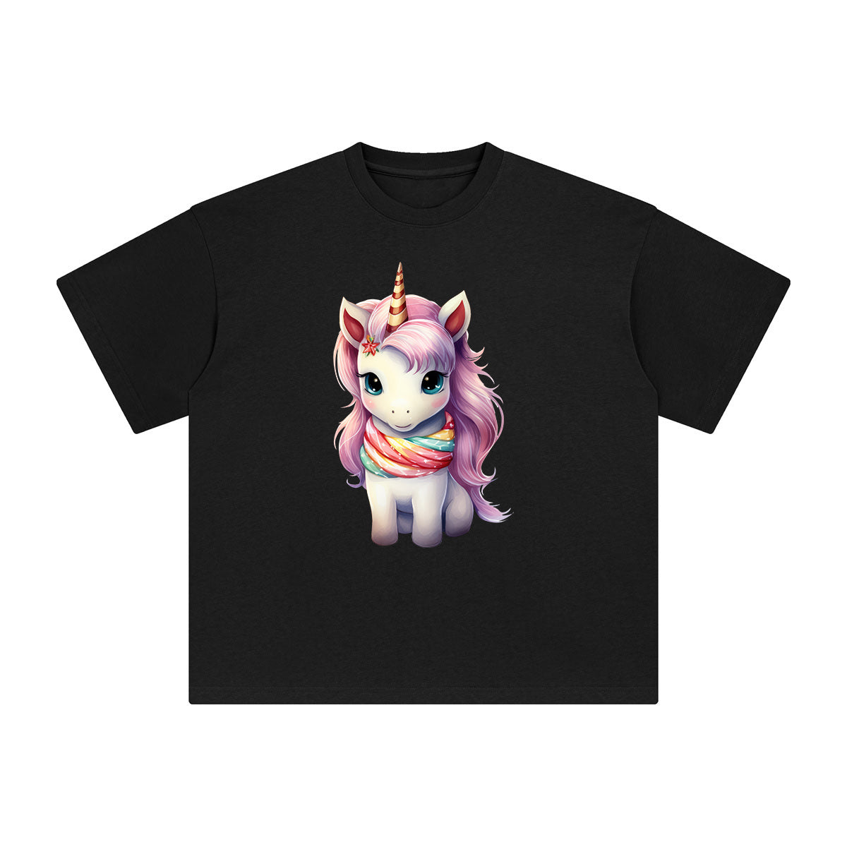 Pastel Christmas Baby Unicorn Graphic Tee-INNBLAC Fashion Apparel