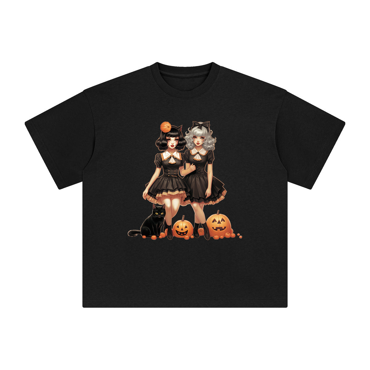 Girl Wih Cat Graphic Tee-INNBLAC Fashion Apparel