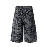 Camo Utility High Waist Loose Fit Bermuda Shorts
