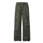 Vintage Striped Corduroy Patchwork Multi-Pocket Relaxed Wide-Leg Cargo Pants