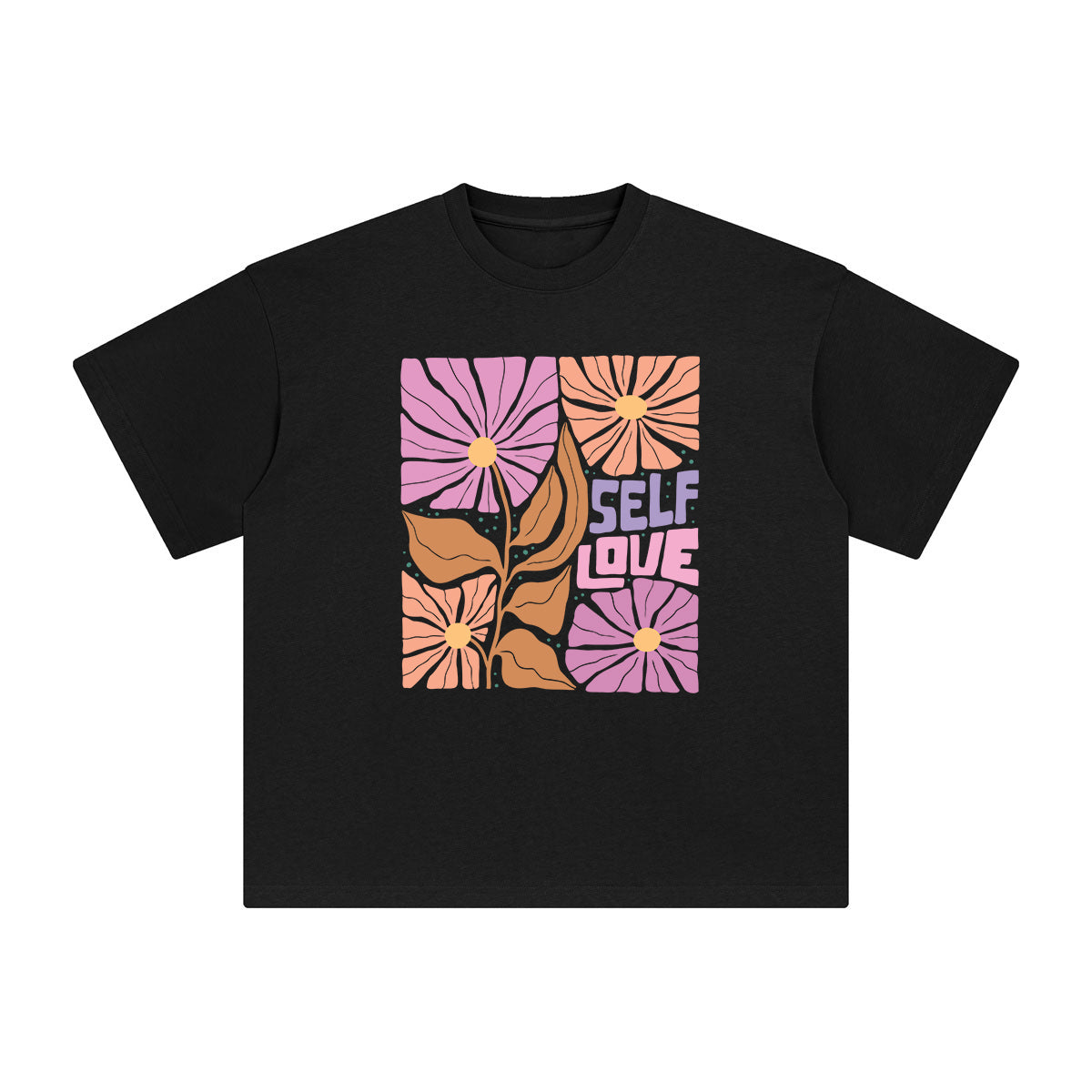 Boho Flower Abstract Graphic Tee-INNBLAC Fashion Apparel