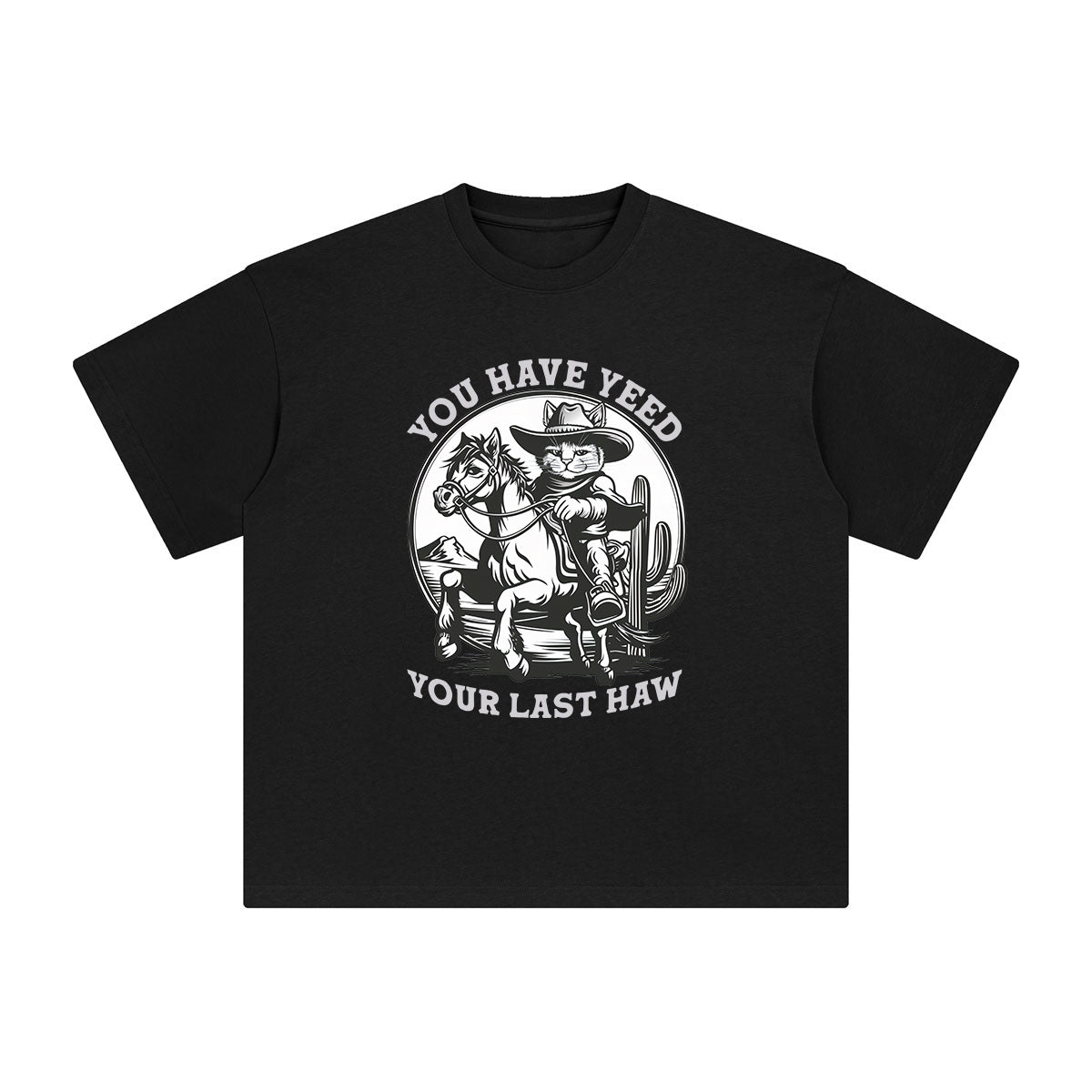 Cowboy Cat Retro Graphic Tee-INNBLAC Fashion Apparel