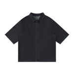 Cotton Washed Oversized Denim Collar Tee