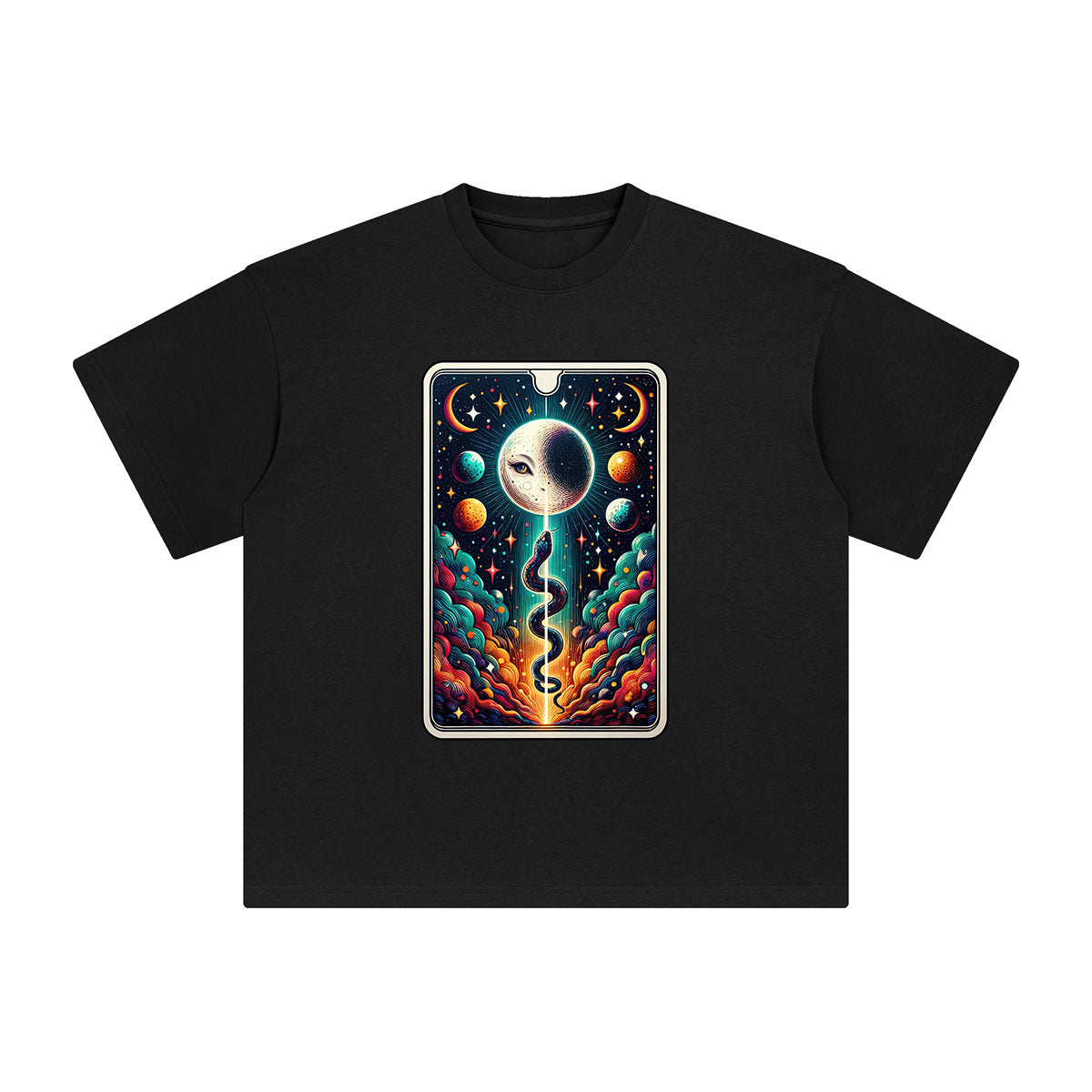 Mystical Moon Tarot Card Graphic Tee-INNBLAC Fashion Apparel