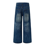 Slub Denim Wide Leg Jeans