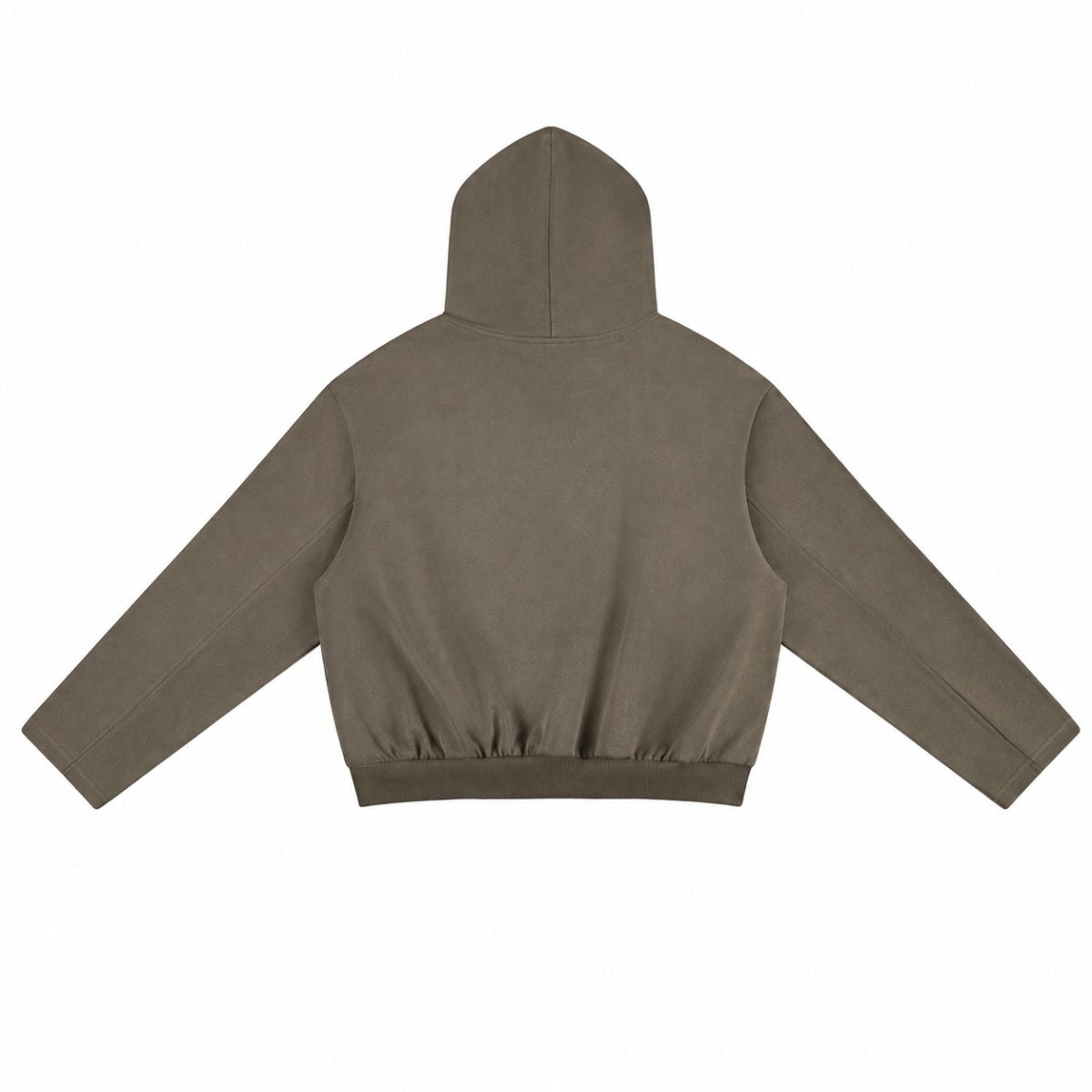 Boxy Streetwear Straight‑Sleeve French Terry Hoodie