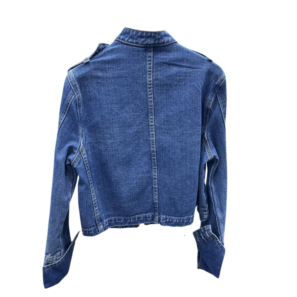 Women's Vintage Stand Collar Double Breasted Denim Jacket