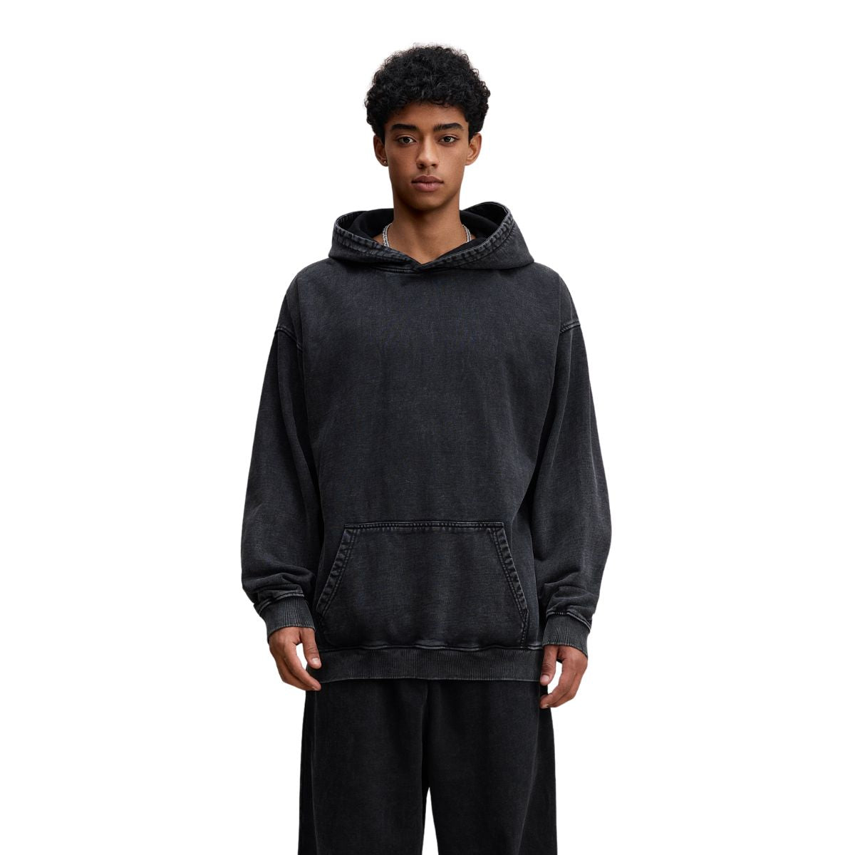 Heavyweight Washed Cotton Kangaroo Pocket Hoodie