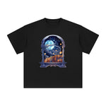 Books & Galaxy Graphic Tee-INNBLAC Fashion Apparel