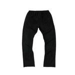 Vintage Inspired Denim Panel Straight Leg Drawstring Pants