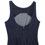 Falda vaquera con bordado de perlas y lavado vintage