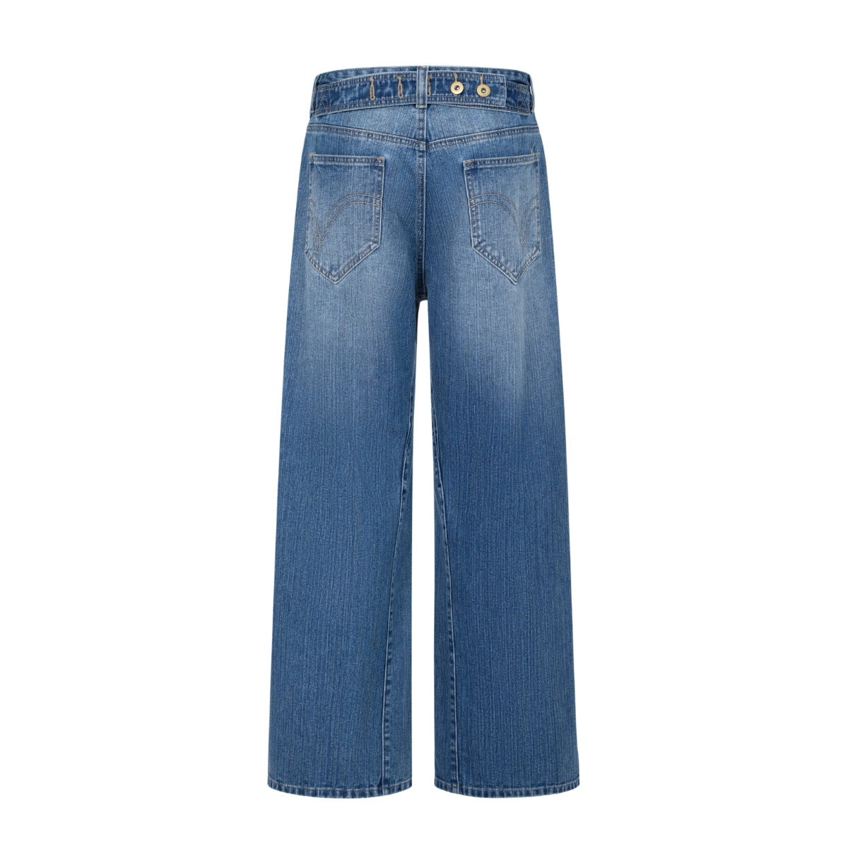 Paris Button Baggy Wide-Leg Denim Jeans