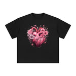 Heart Floral Graphic Tee-INNBLAC Fashion Apparel
