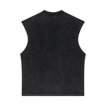 Camiseta sin mangas con borde reverso sin rematar de 8 oz