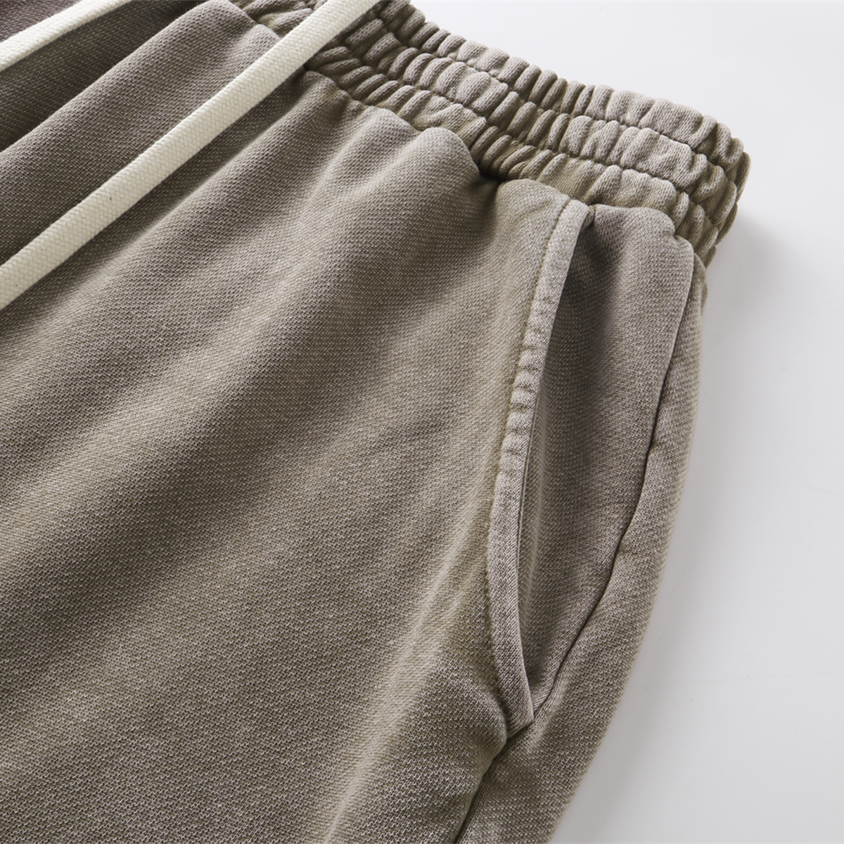 Vintage Wash Cotton Patchwork Sweatpants