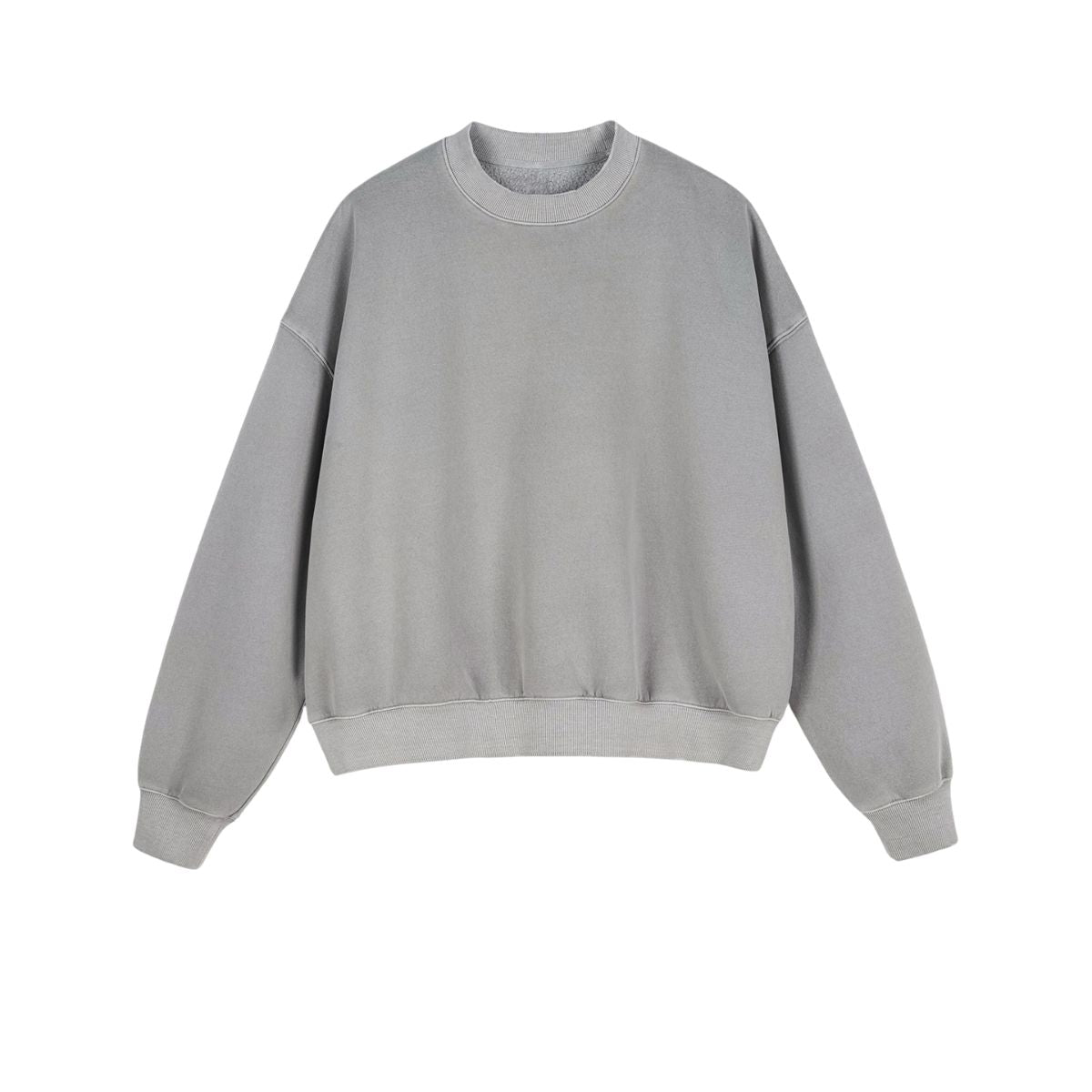 Boxy Fit WashedDistressed Fleece Sweatshirt