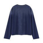 Spray Wash Cotton Relaxed Fit Long Sleeve Tee