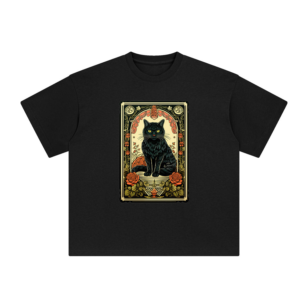 Cat Tarot Card Graphic Tee-INNBLAC Fashion Apparel