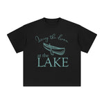 Boat & Lake Graphic Tee-INNBLAC Fashion Apparel