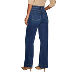 Women's Solid Color Pocket High Rise Straight Leg Jeans