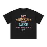 Day Drinking On The Lake Is My Happy Place Graphic Tee-INNBLAC Fashion Apparel