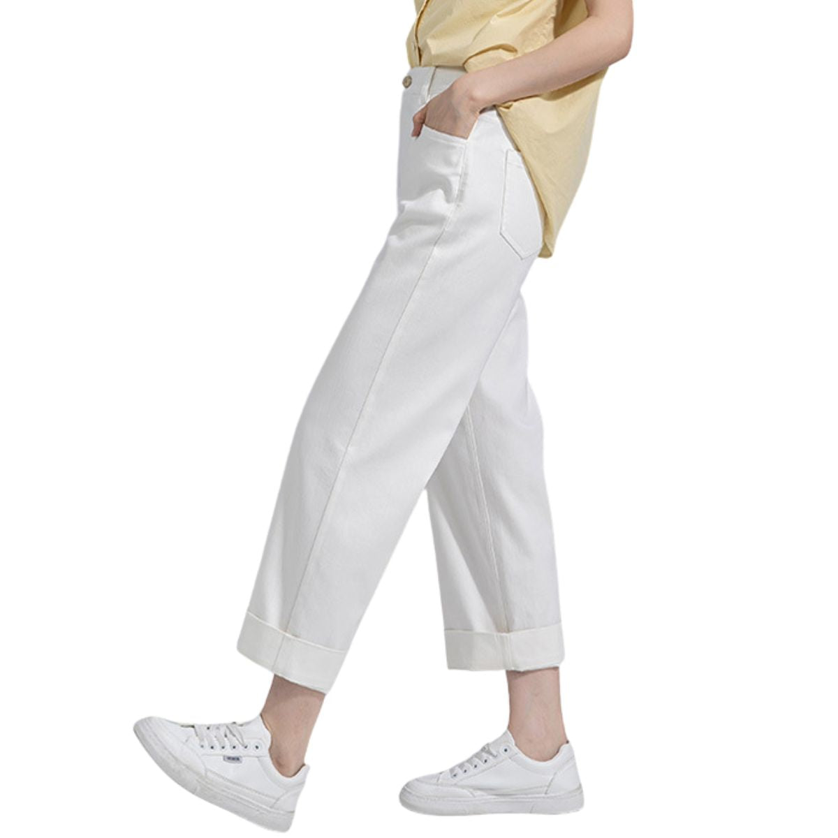 Risen Jeans Straight-Leg Washed Ankle Jeans