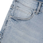 Crystal Trim Stretch Flared Denim Jeans
