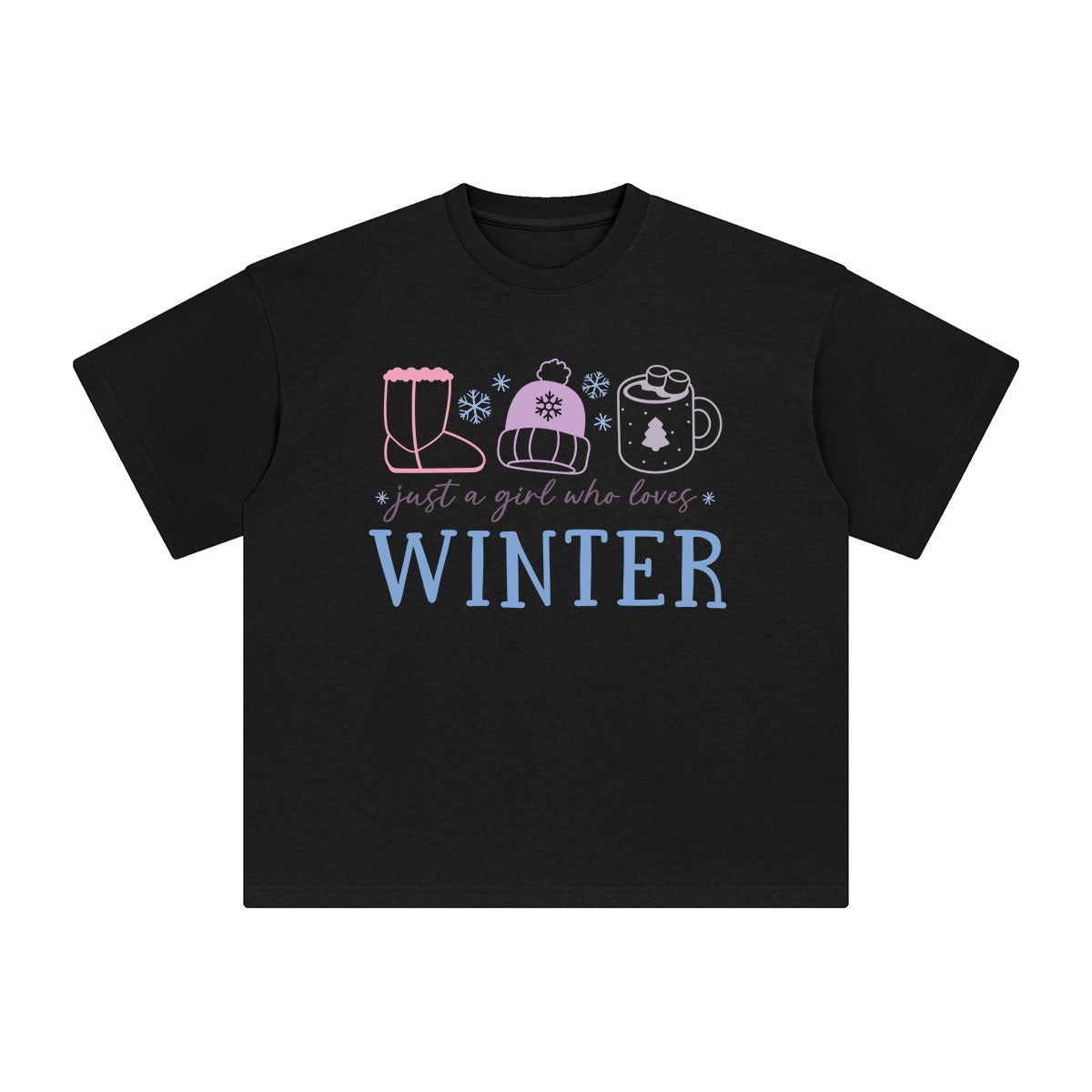Just A Girl Who Loves Winter Graphic Tee-INNBLAC Fashion Apparel