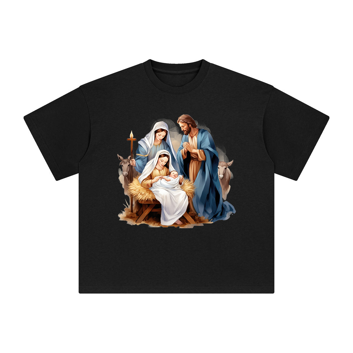 Christmas Nativity Scene Graphic Tee-INNBLAC Fashion Apparel