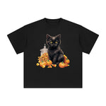 Black Cat And Candy Graphic Tee-INNBLAC Fashion Apparel
