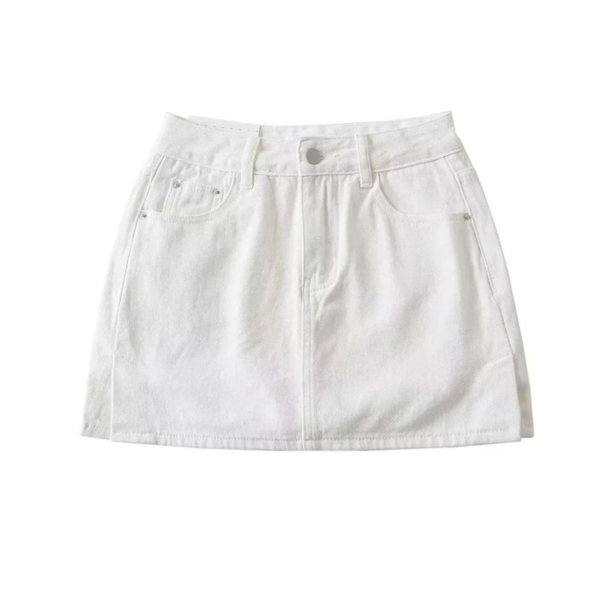 Washed Whisker Denim Mini Skort