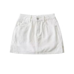 Washed Whisker Denim Mini Skort