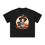 Halloween Baby Girl And Cat Graphic Tee-INNBLAC Fashion Apparel